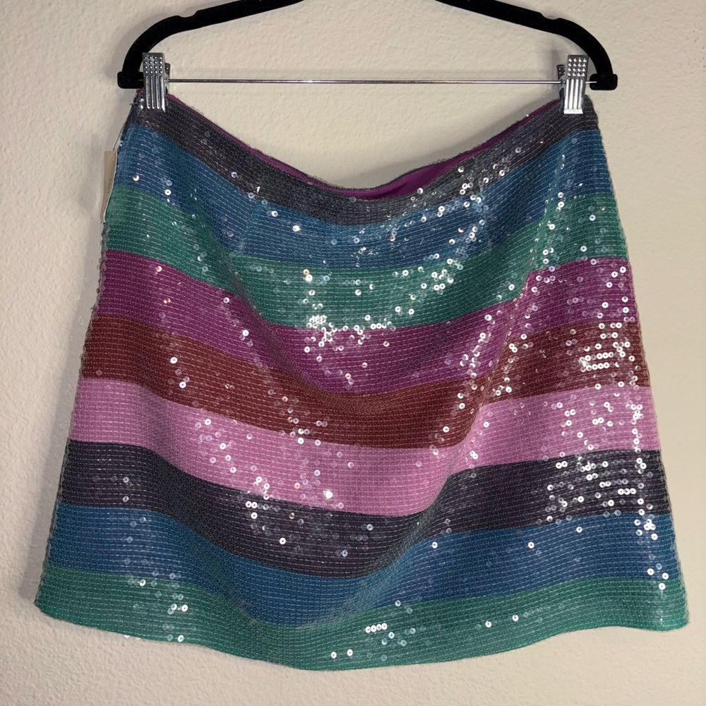 ON 34th | Striped Sequins skirt